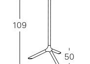 Подстолье Tripe Folding, Н=109 см, 5001VD