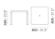 Стол Snow Junior, 80х80 см, H58 см, 301JR/BI