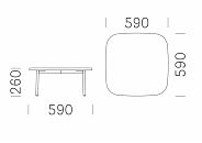 Стол Buddy, 59х59 см, H32 см, BDT59X59X32/NEF/FNP_NERO
