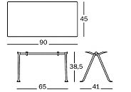 Столик Officina, 90х45 см, H39 см, TV1200-1207